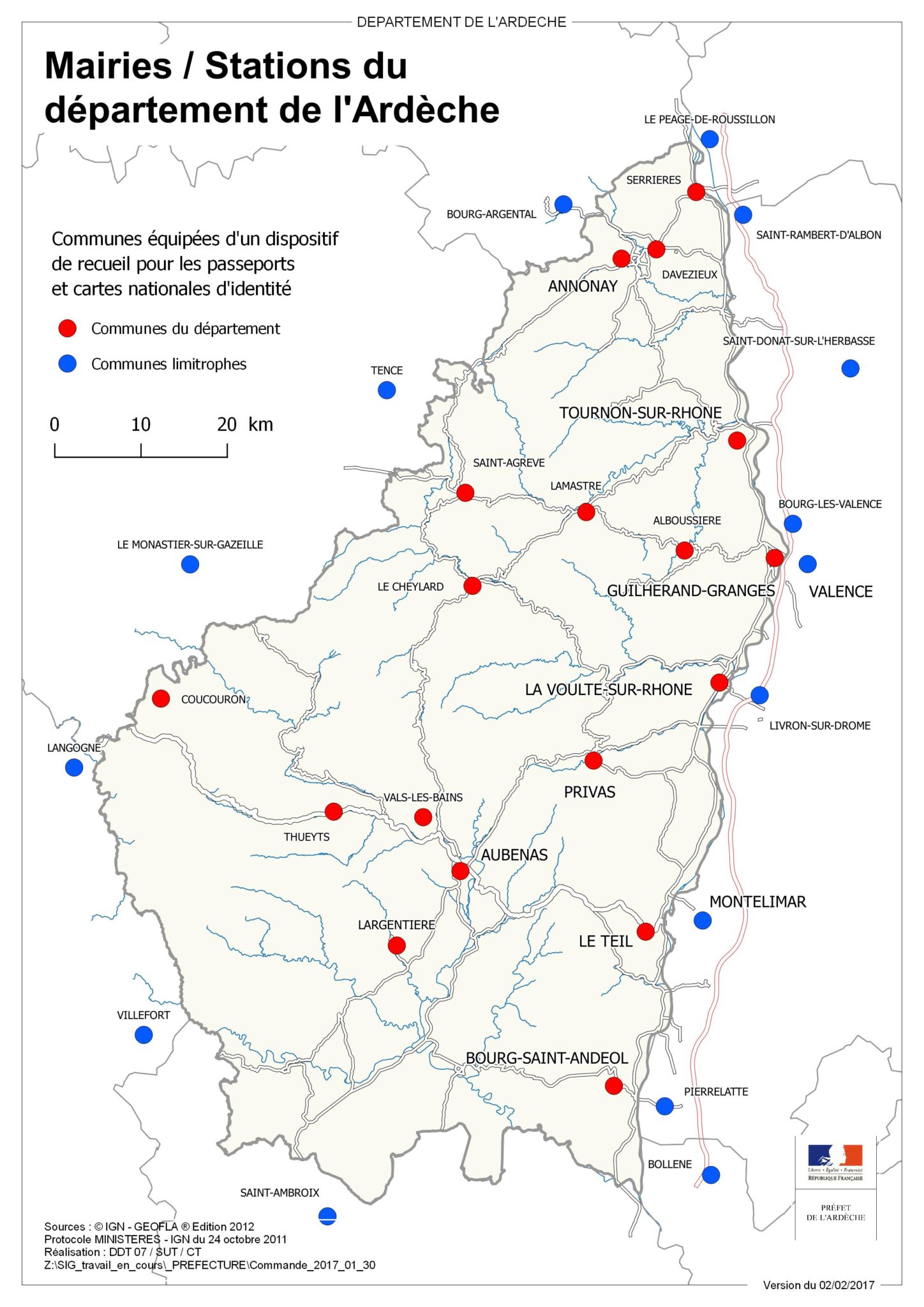 Carte d'identité Mairie de Saint Julien en Saint Alban (Ardèche)